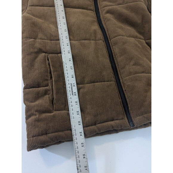 Reason Brand Corduroy Newport Brown Puffer Jacket Mens Size Medium - Picture 2 of 8